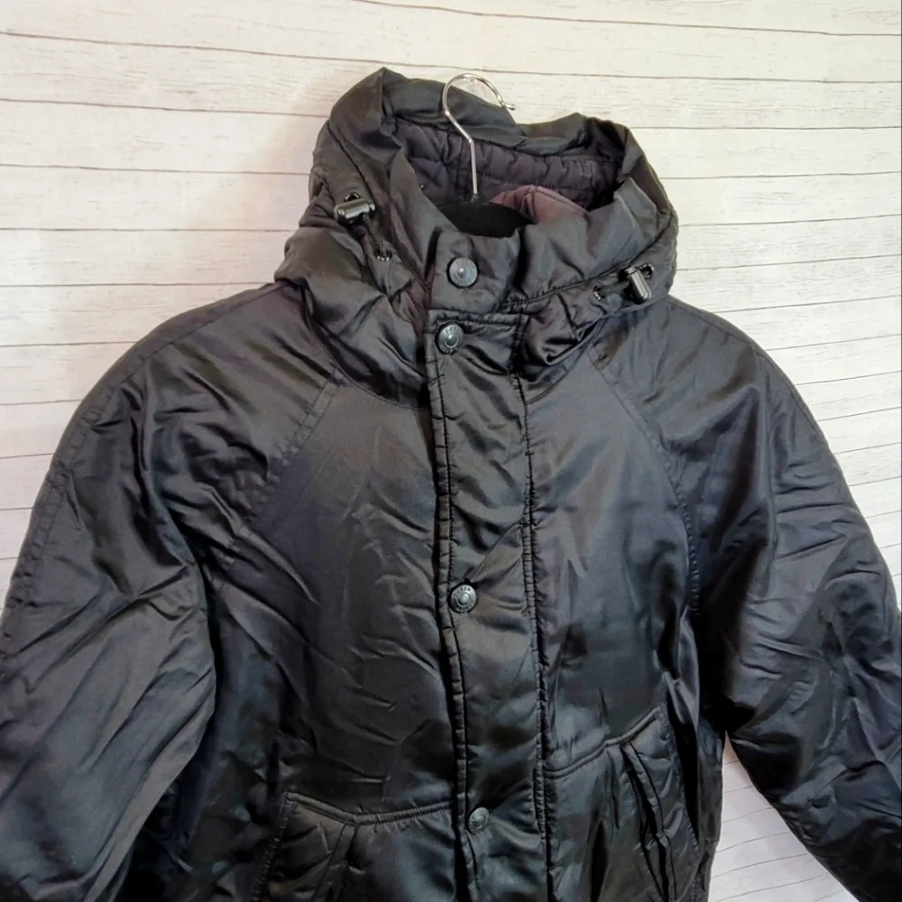 J.CREW QUILT LINED PUFFER COAT IN BLACK, SZ XS
